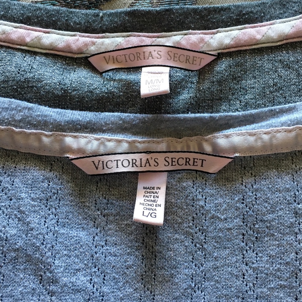 Two Victoria's Secret Gray Pajama Tops 106